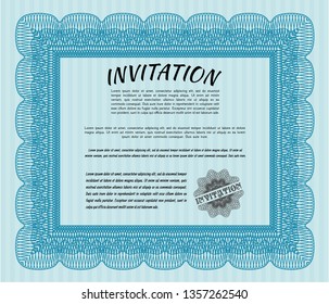 Light blue Formal invitation. With background. Excellent design. Detailed. 