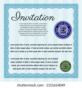 Light blue Formal invitation. Beauty design. Customizable, Easy to edit and change colors. With quality background. 