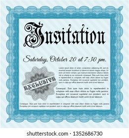 Light blue Formal invitation. Complex background. Good design. Vector illustration. 