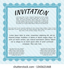 Light blue Formal invitation. Customizable, Easy to edit and change colors. With linear background. Superior design. 