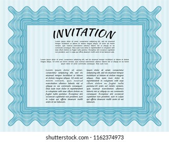 Light blue Formal invitation. Detailed. With background. Excellent design. 