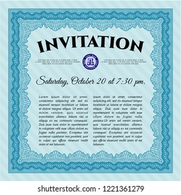 Light blue Formal invitation. Modern design. Customizable, Easy to edit and change colors. With quality background. 