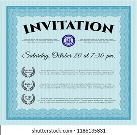 Light blue Formal invitation. Money Pattern design. Customizable, Easy to edit and change colors. With quality background. 