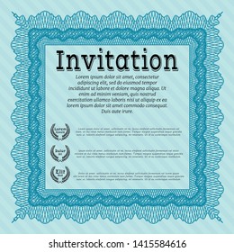 Light blue Formal invitation. With quality background. Money design. Customizable, Easy to edit and change colors. 