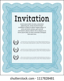 Light blue Formal invitation template. With background. Nice design. Customizable, Easy to edit and change colors. 