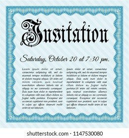 Light blue Formal invitation template. Superior design. Complex background. Customizable, Easy to edit and change colors. 