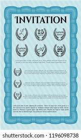 Light blue Formal invitation template. Superior design. Customizable, Easy to edit and change colors. With background. 