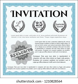 Light blue Formal invitation template. With quality background. Perfect design. Customizable, Easy to edit and change colors. 