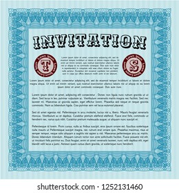 Light blue Formal invitation template. Complex background. Customizable, Easy to edit and change colors. Modern design. 