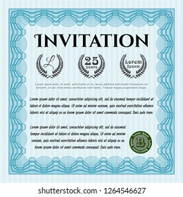 Light blue Formal invitation template. Complex background. Vector illustration. Superior design. 
