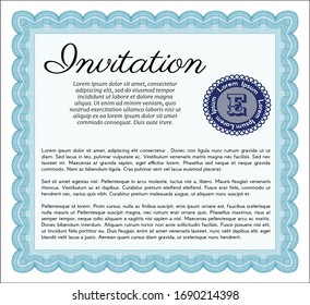 Light blue Formal invitation template. Cordial design. With quality background. Customizable, Easy to edit and change colors.