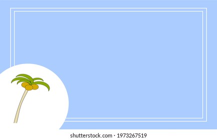 Light blue frame palm tree
