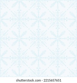 light blue frosty snowflake holiday Christmas pattern seamless background tile