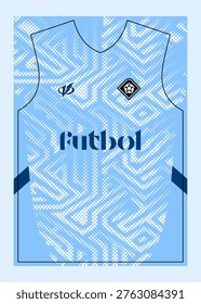 Light blue futbol jersey with pattern