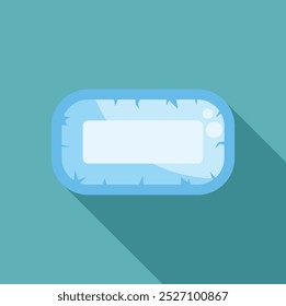 Light blue game button with cracks, showing an empty space for custom design