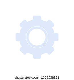 Light blue gear icon on white background, symbolizing settings or configuration. Ideal for technology, software development, and user interface design illustrations or educational content.
