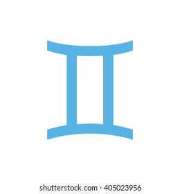 Light blue Gemini zodiac sign. Astrology symbol vector illustration