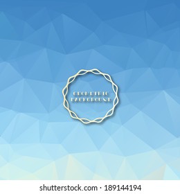 Light blue geometric background, polygonal design 