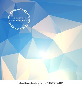 Light blue geometric background, polygonal design