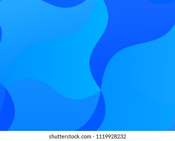 Light blue geometric background with wavy shapes, lines. Vector illustration. Dynamic motion style. Modern minimalist design