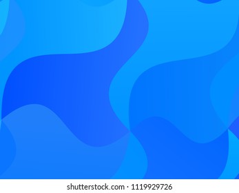 Light blue geometric background with wavy shapes, lines. Vector illustration. Dynamic motion style. Modern minimalist design
