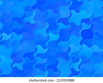 Light blue geometric background with wavy shapes, lines. Vector illustration. Dynamic motion style. Modern minimalist design