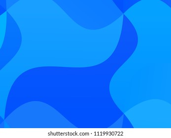Light blue geometric background with wavy shapes, lines. Vector illustration. Dynamic motion style. Modern minimalist design