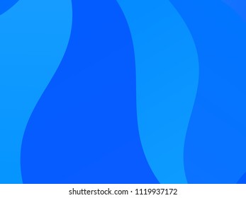 Light blue geometric background with wavy shapes, lines. Vector illustration. Dynamic motion style. Modern minimalist style