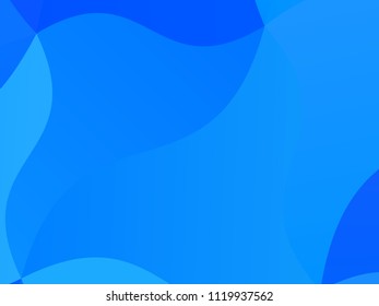 Light blue geometric background with wavy shapes, lines. Vector illustration. Dynamic motion style. Modern minimalist style