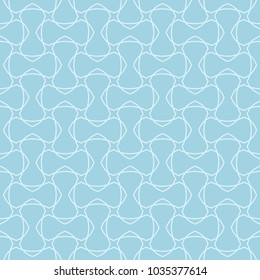 Light blue geometric ornament. Seamless pattern for web, textile and wallpapers