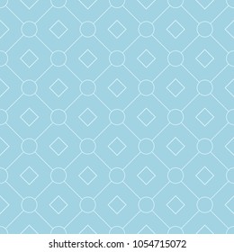 Light blue geometric ornament. Seamless pattern for web, textile and wallpapers