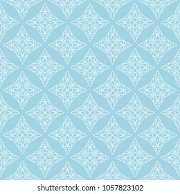 Light blue geometric ornament. Seamless pattern for web, textile and wallpapers