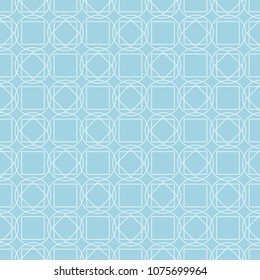 Light blue geometric ornament. Seamless pattern for web, textile and wallpapers