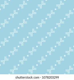 Light blue geometric ornament. Seamless pattern for web, textile and wallpapers