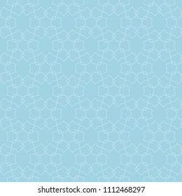 Light blue geometric ornament. Seamless pattern for web, textile and wallpapers
