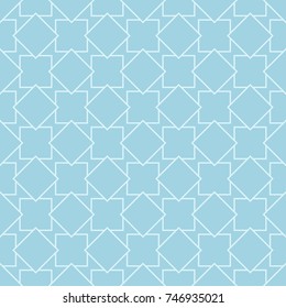 Light blue geometric ornament. Seamless pattern for web, textile and wallpapers