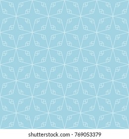 Light blue geometric ornament. Seamless pattern for web, textile and wallpapers