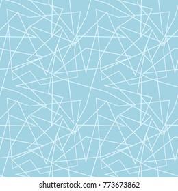 Light blue geometric ornament. Seamless pattern for web, textile and wallpapers