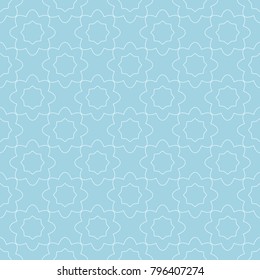 Light blue geometric ornament. Seamless pattern for web, textile and wallpapers