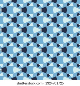 Light blue geometric ornaments. Seamless patterns for web, textile and wallpapers. Abstract background. Fashion graphics.