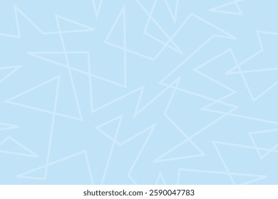 Light blue geometric pattern. Seamless angular sharp line vector graphic print design. Random diagonal lines chaos.