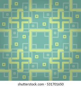 Light blue geometric seamless pattern background in tribal style. Bright, graphic design for ads, packing-paper, carpet or other purpose.