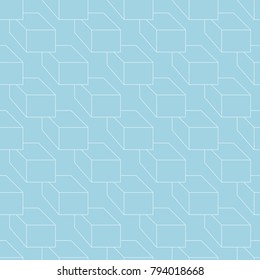 Light blue geometric seamless pattern for web, textile and wallpapers