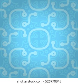 Light blue geometrical seamless pattern background in liner style. Colored, graphical design for wallpaper, surface, fabric or other purpose. Equable mosaic repeatable backdrop. Actual texture.