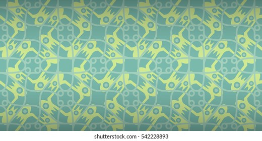 Light blue geometrical seamless pattern in node style. Intricate puzzle repeatable backdrop.