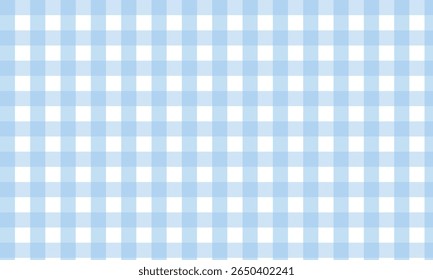 Fundo de textura de tecido de verificação de gingham azul claro. Fundo de padrão sem costura tecido xadrez.