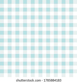 Light blue gingham check seamless pattern. Abstract geometric background for fabric, textile, wrapping paper, scrapbooking. Surface pattern design.