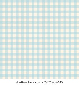 Light blue gingham seamless pattern, pastel blue check plaid background for picnic tablecloth, fabric printing, wrapping paper, wallpaper, printable paper.