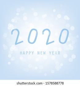 Light Blue Glittering New Year Card Background - 2020