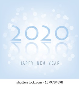 Light Blue Glittering New Year Card Background - 2020